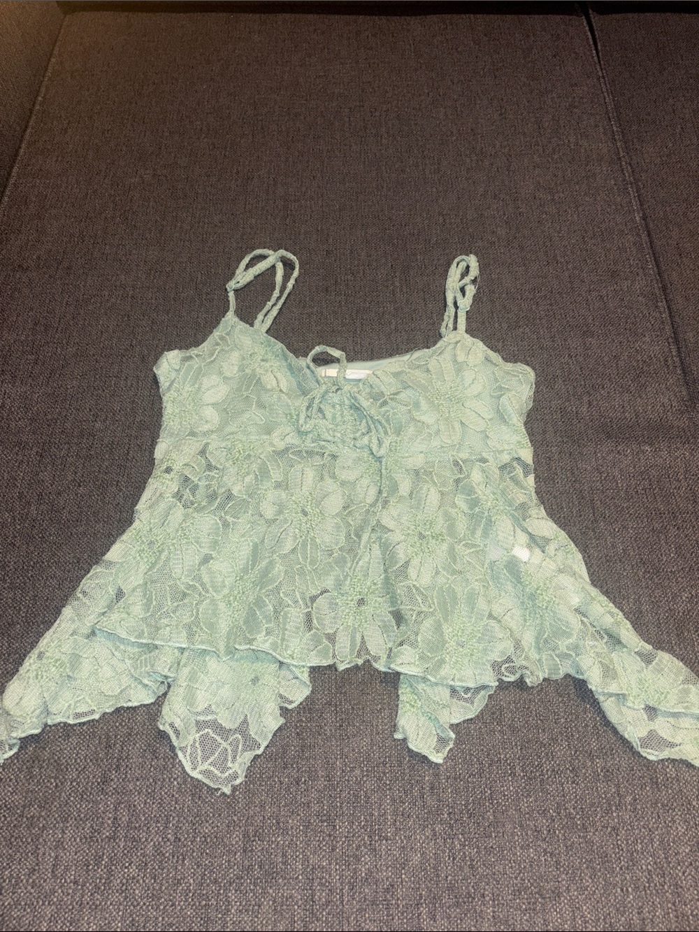 Light Sage Green Lace Babydoll Cami - Urban Outfitters